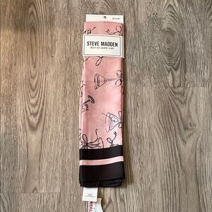 Steve Madden Pink and Black Abstract Scarf